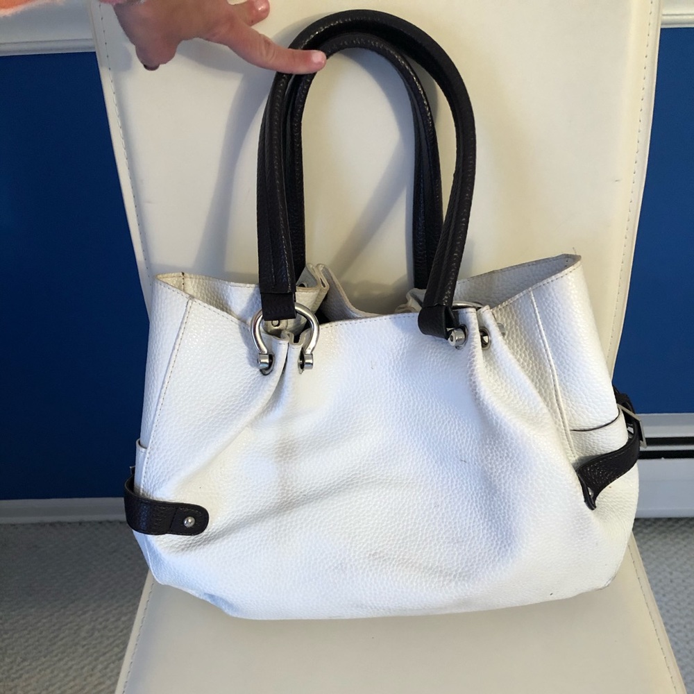 White leather bag